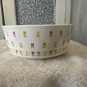 Vintage Corning Ware Centura Serving Bowl April Tulips 7 1/2"W
